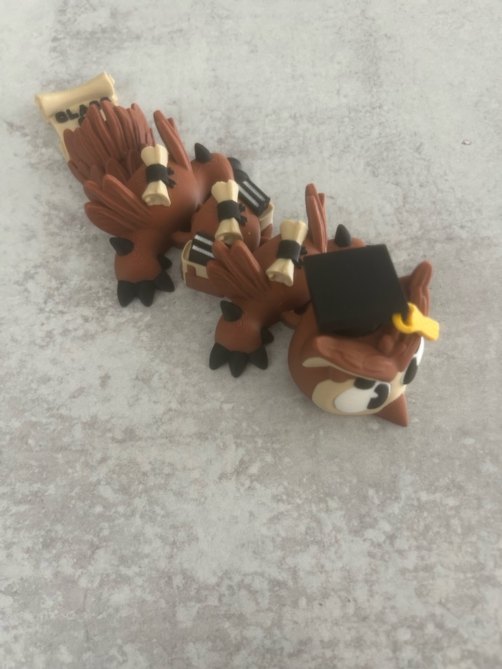 Graduation Owl Caterpillar Kids Toy - Brown